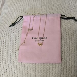 kate spade Loves Me Knot Mini Pendant Necklace with Adjustable Chain Gold